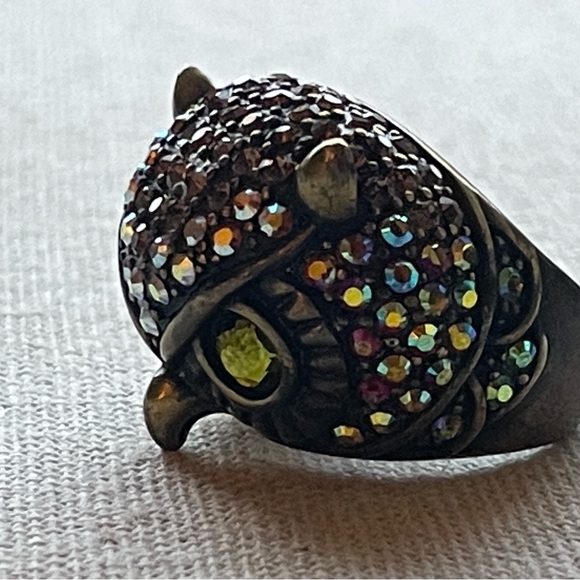 Kirks Folly Crystal Owl Ring Size 7 - Picture 4 of 9